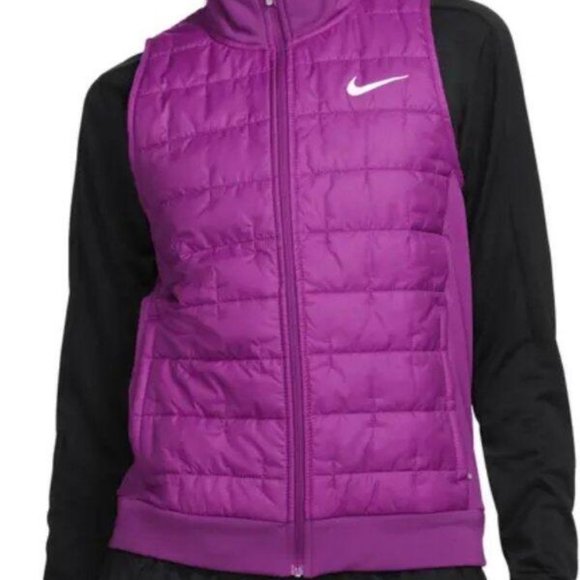 Nike Therma-FIT Running Vest Women's Small Large Violet Silver Full Zip NWT - Picture 1 of 3